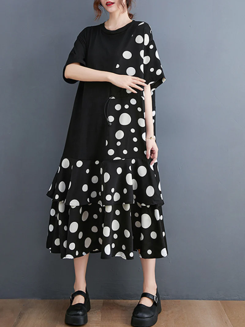Look At The Stars Round Neck A-line Dress - Image 6