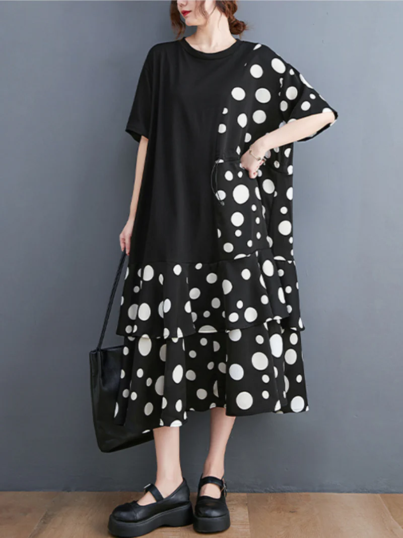 Look At The Stars Round Neck A-line Dress - Image 7