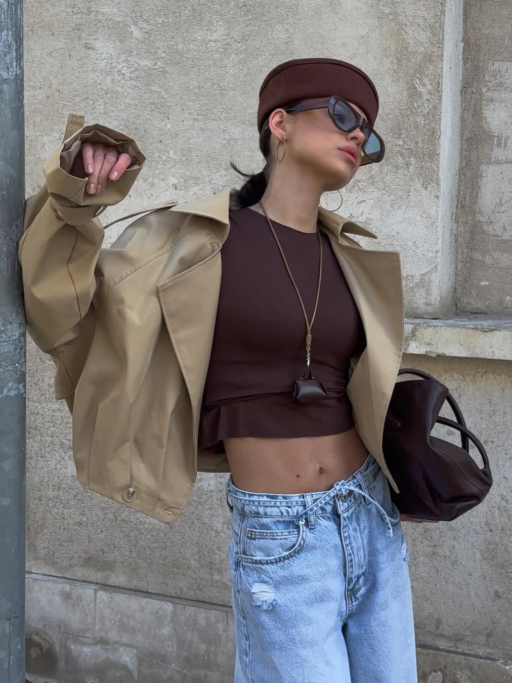 Loose-fitting short double-breasted jacket - Image 5