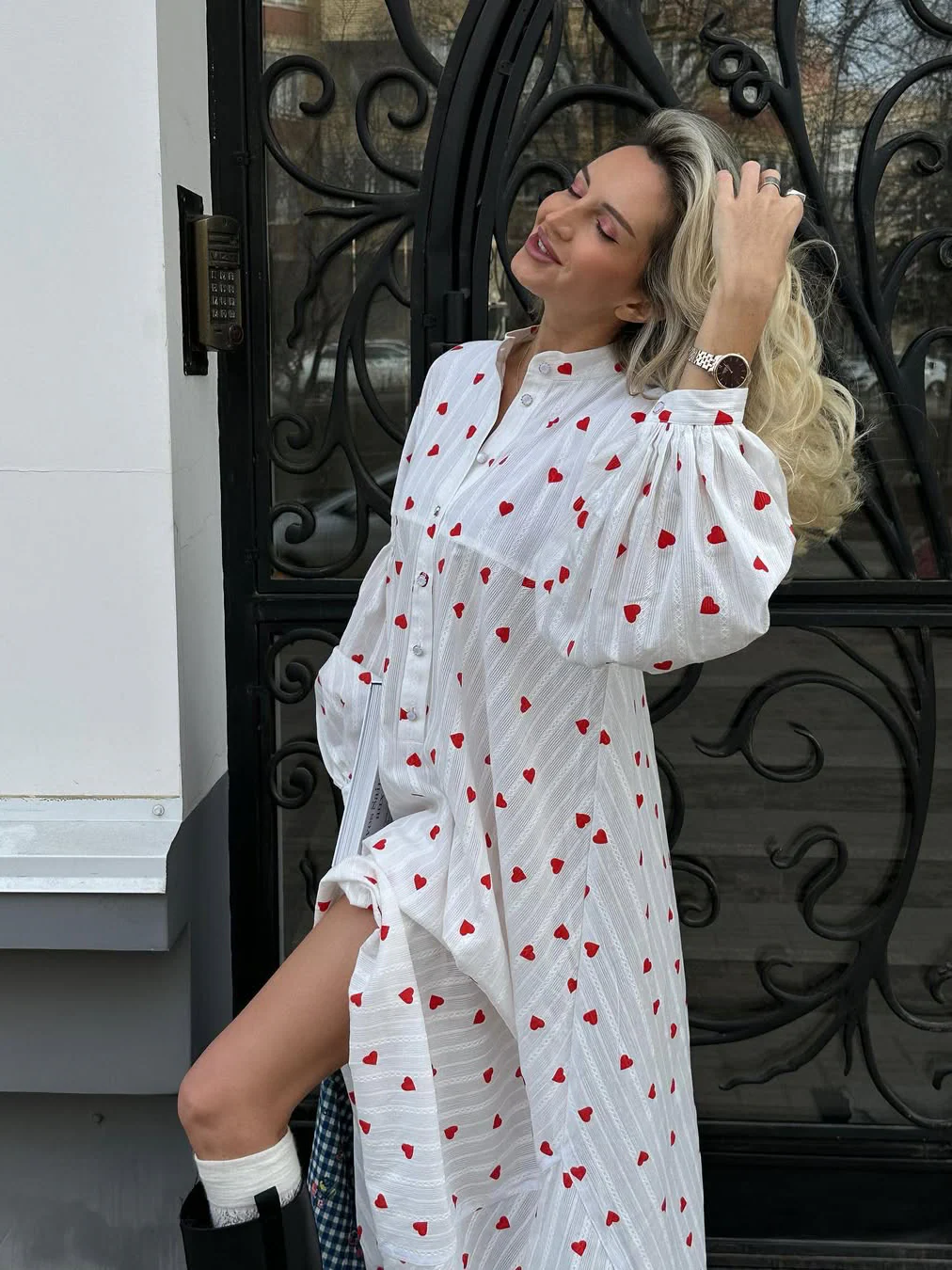 Love Printed Fluffy Dress - Image 6