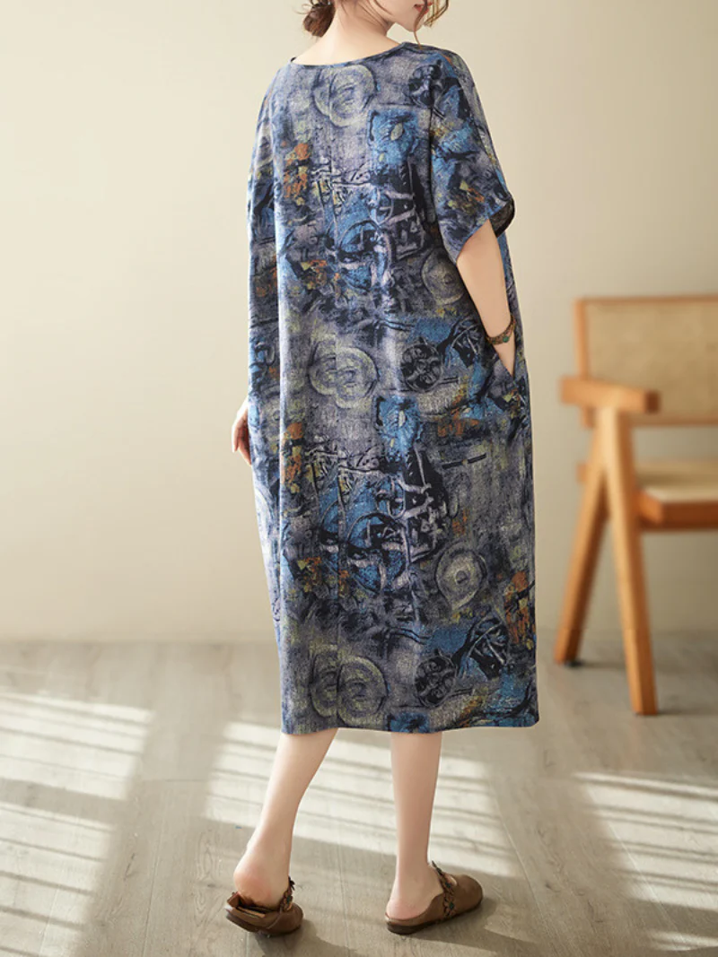Love Yourself  Cotton V-neck Midi Dress - Image 2