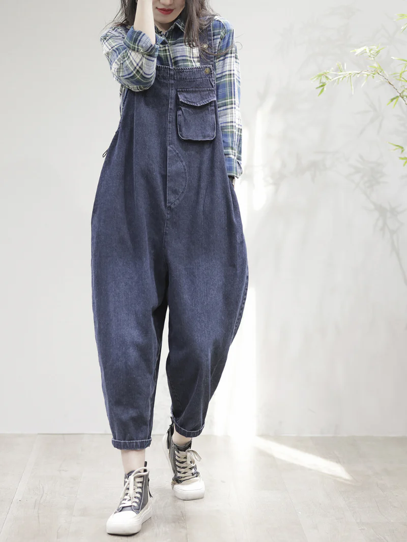 Love Yourself Denim High Waist Overalls - Image 2
