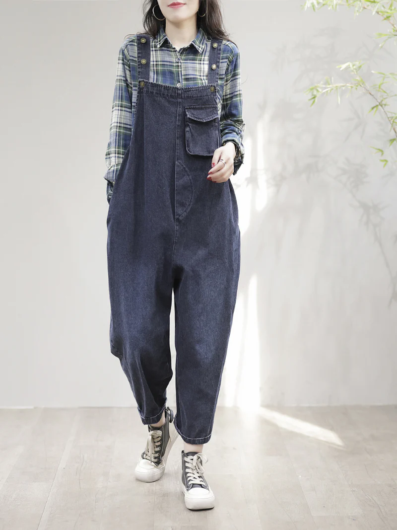 Love Yourself Denim High Waist Overalls - Image 4