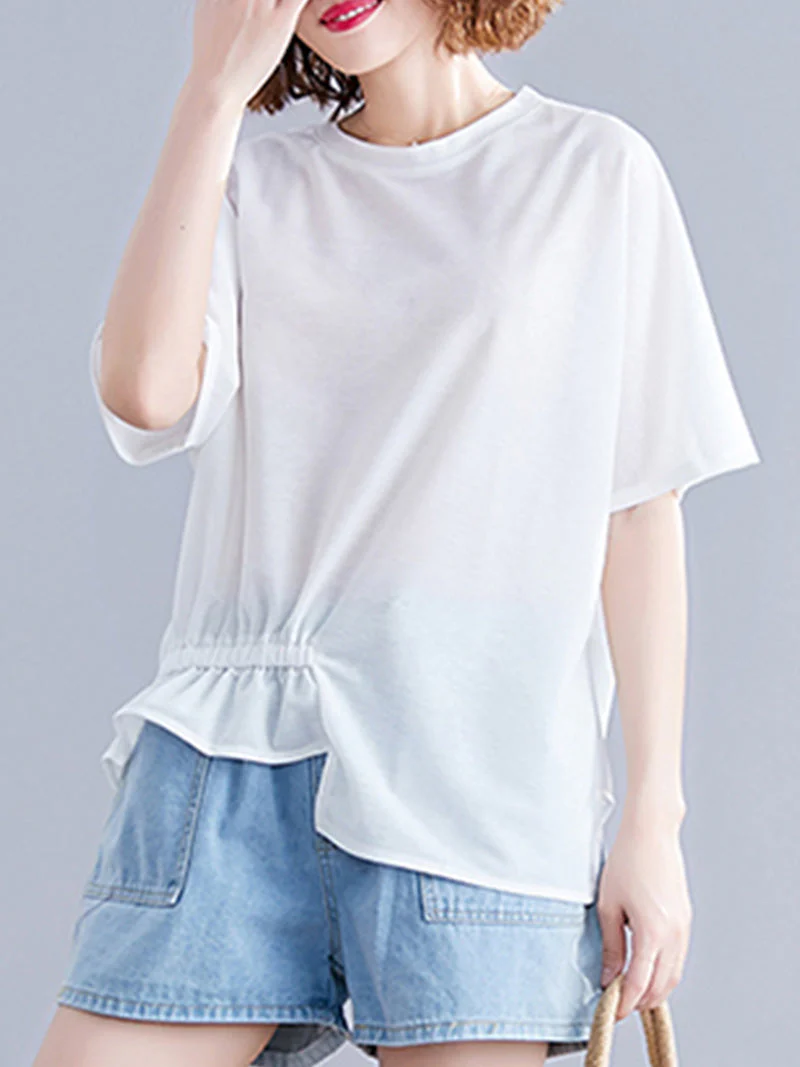 Lover's Leap Elastic Waist Style Basic Tops - Image 8