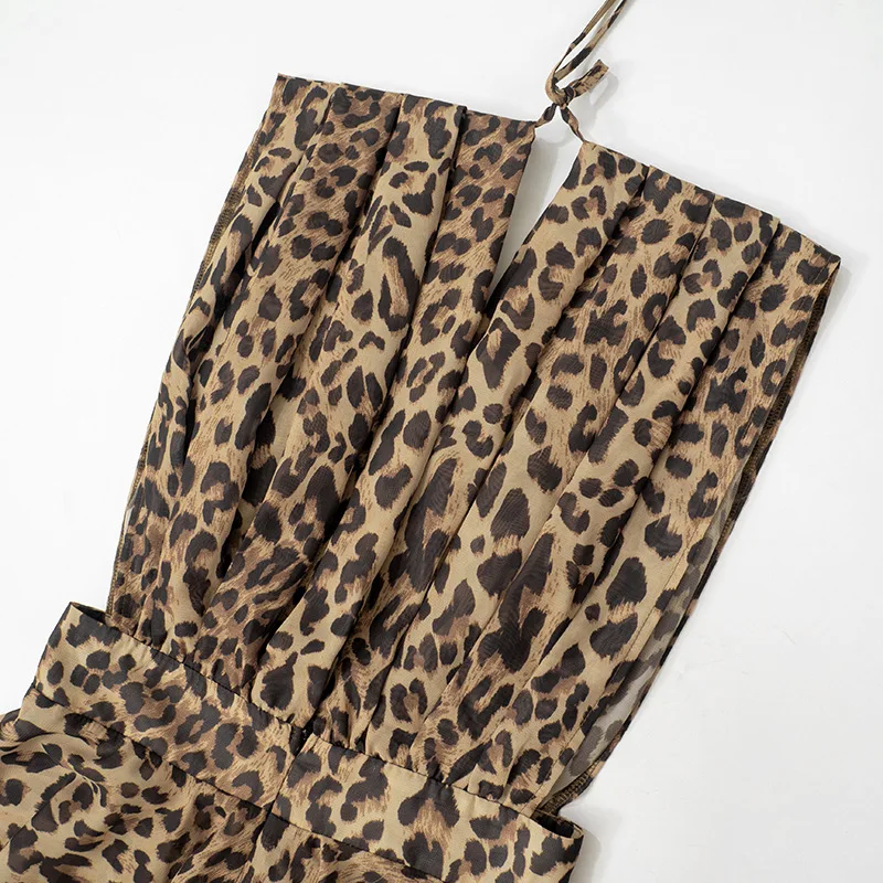 LEOPARD V NECK CHIFFON JUMSUIT - Image 8