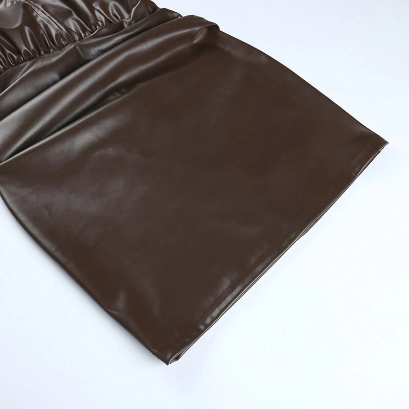 LUSY PU LEATHER Hollow Out Mini Dress - Image 10