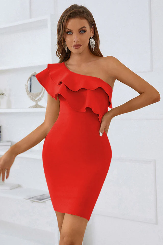 Luluna Ruffle One Shoulder Dress - Image 11