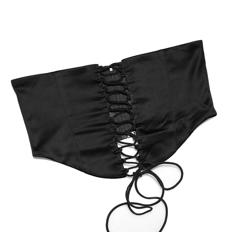 Lustrous Satin Lace Trim V Neck Cami Mini Slip Dress - Black - Image 6