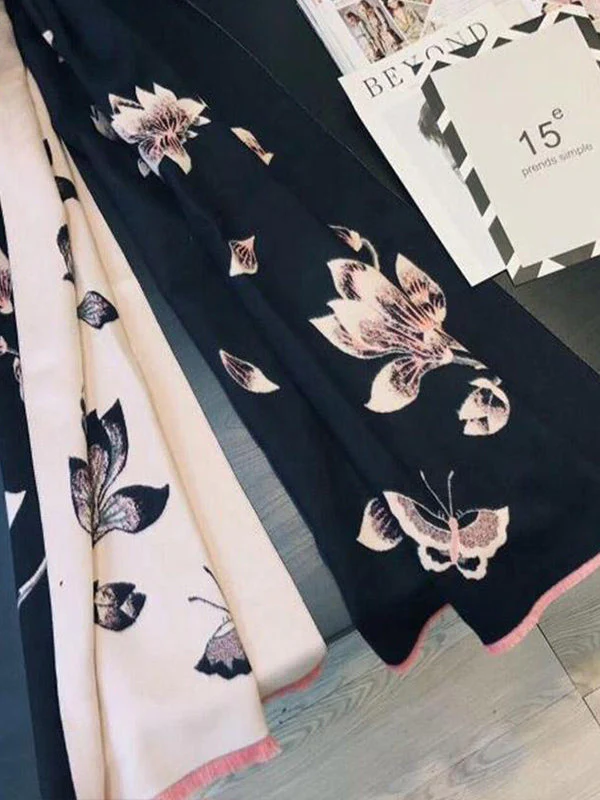 Luxe Flower Crown Wool Scarf - Image 3
