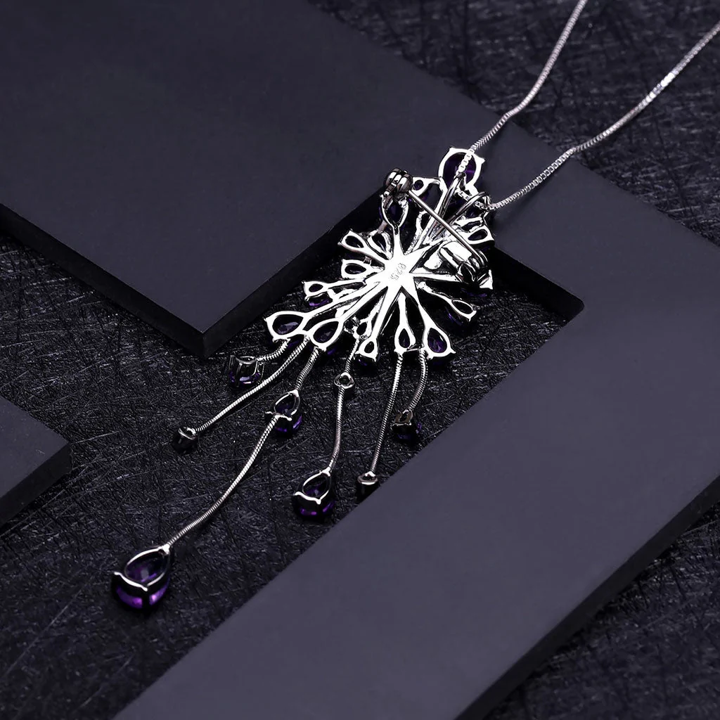 Luxury Green Nano Emerald Star Natural Amethyst Pendant NeckLace - Image 4