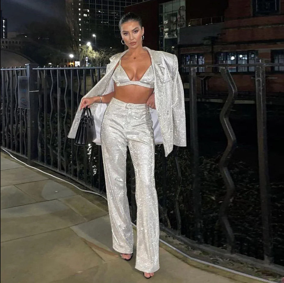 Glitter TOP PANTS and Blazer SUIT - Image 10