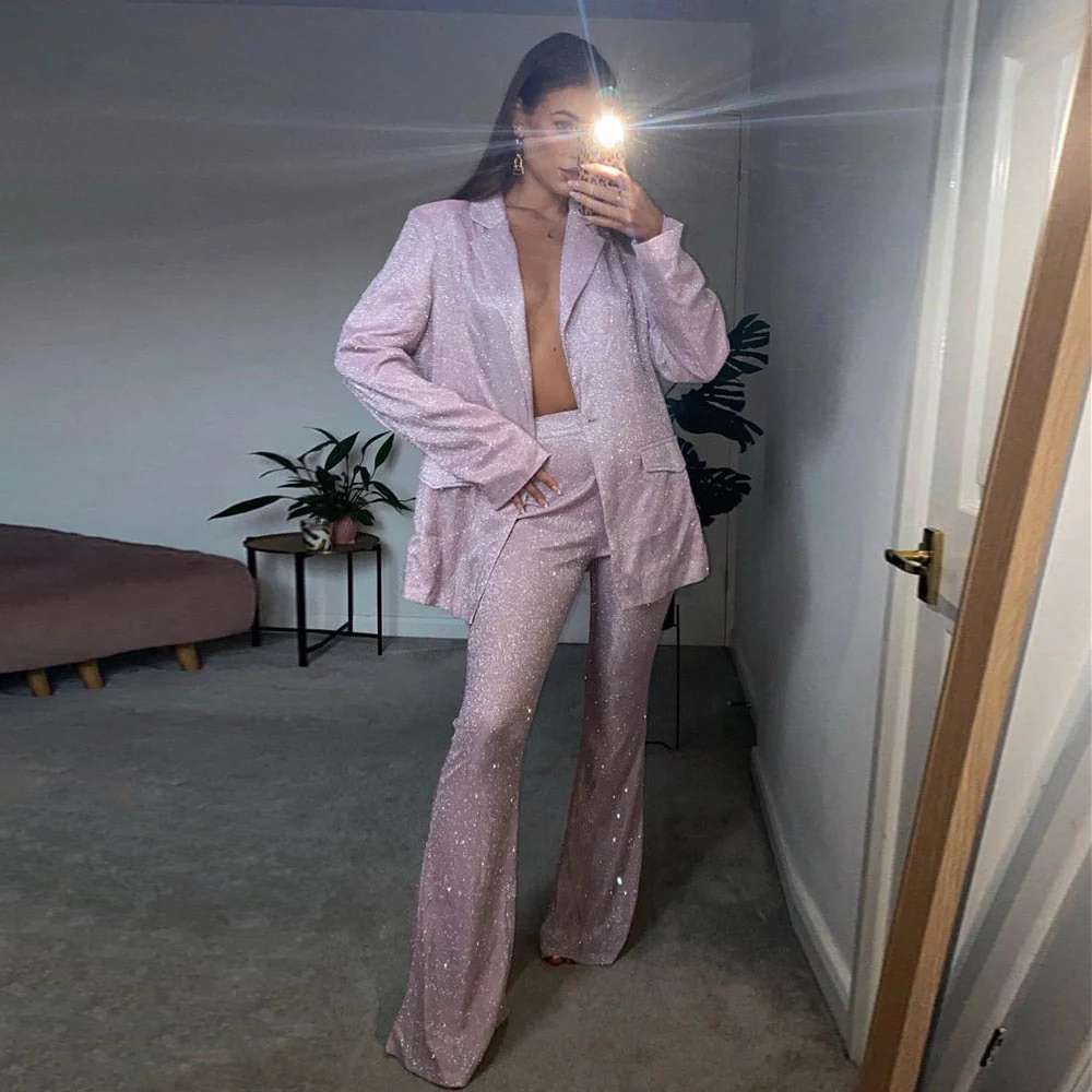 Glitter TOP PANTS and Blazer SUIT - Image 3