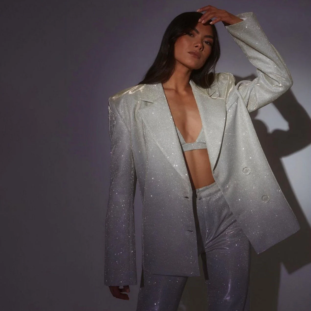 Glitter TOP PANTS and Blazer SUIT - Image 6