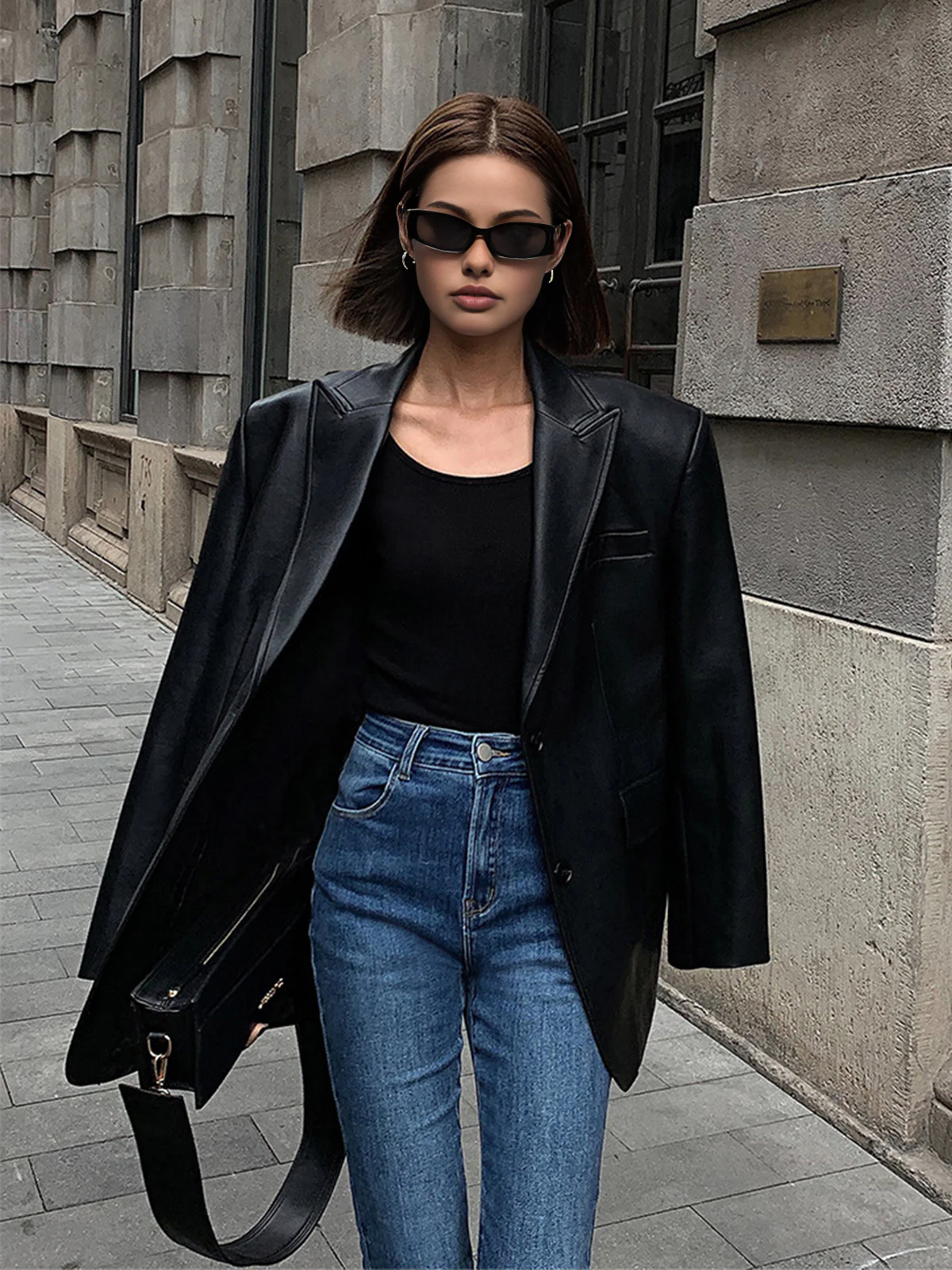 Lydia Leather Blazer - Image 9
