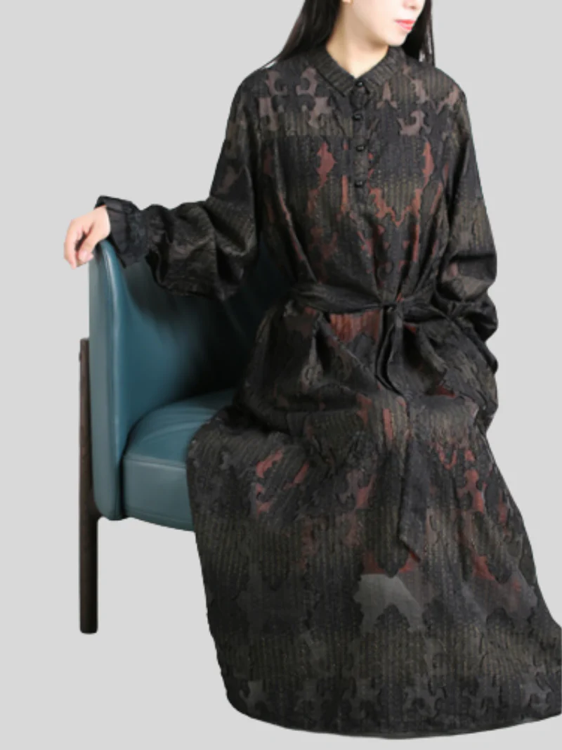 Make Me Smile Polo Collar Loose A-line Dress - Image 2