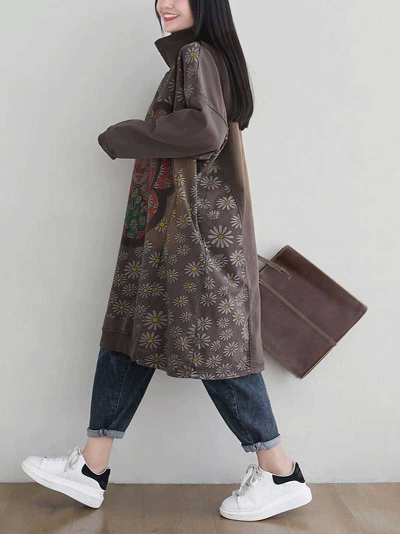 Make Your Dreams Printed Turtleneck Sweater Midi Dress - Image 11