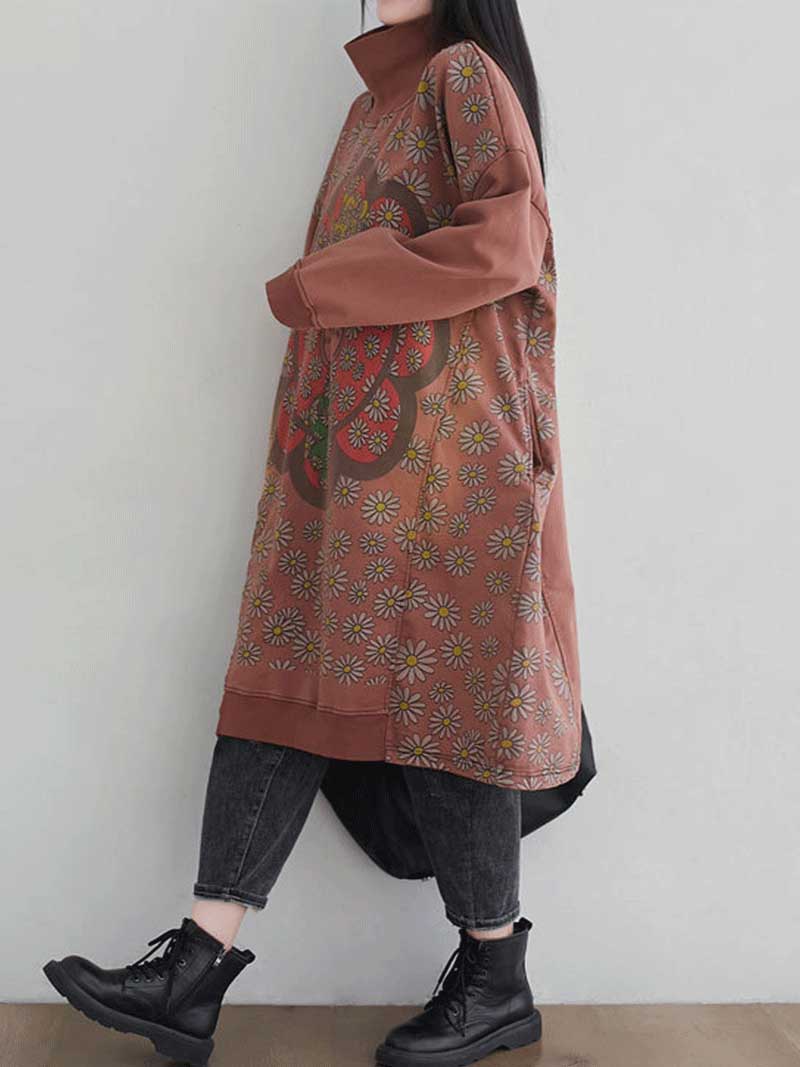 Make Your Dreams Printed Turtleneck Sweater Midi Dress - Image 5