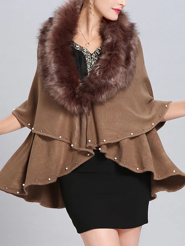 Malona Tail Neck Peplum Poncho Plus Size Cape Cardigan - Image 17