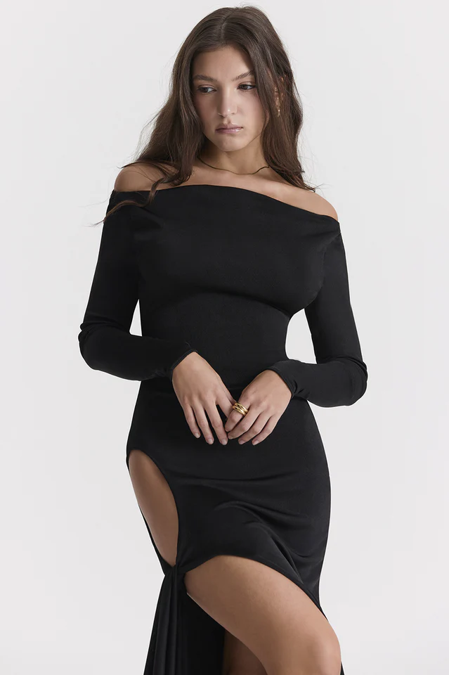 Marella Black Cutout Maxi Dress - Image 6
