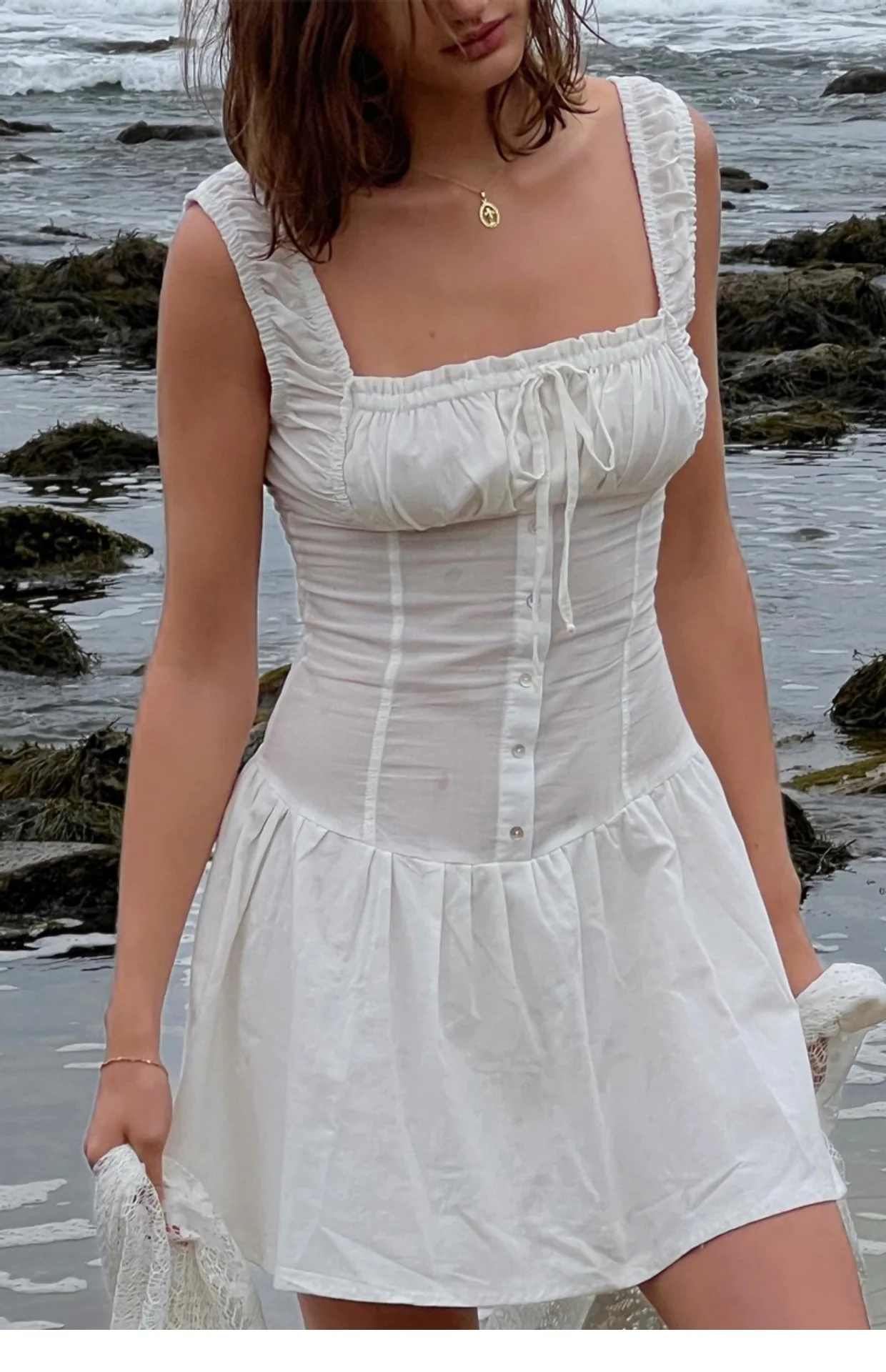 Maribel Broderie Corset Mini Dress - Image 2