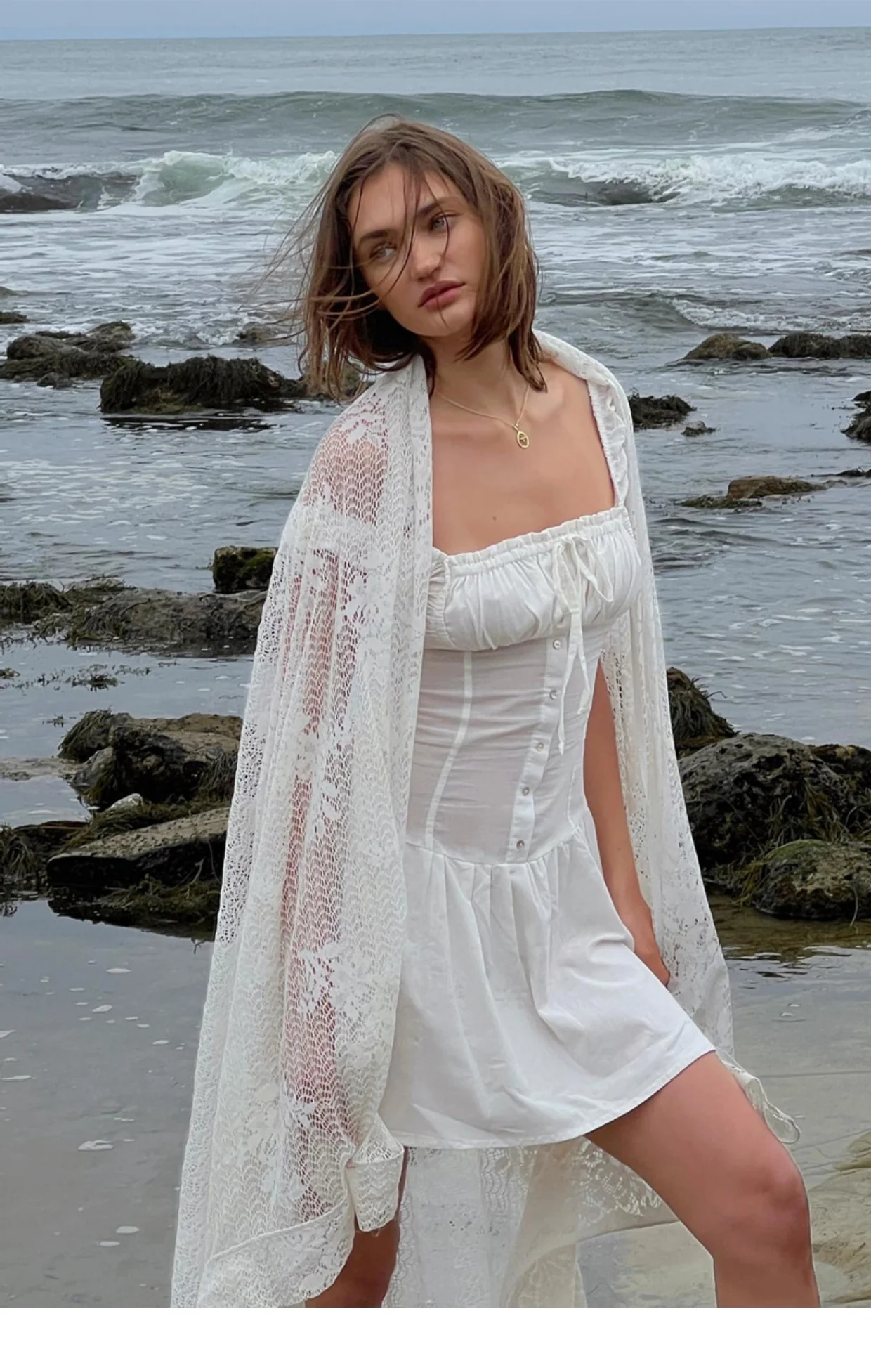 Maribel Broderie Corset Mini Dress - Image 3