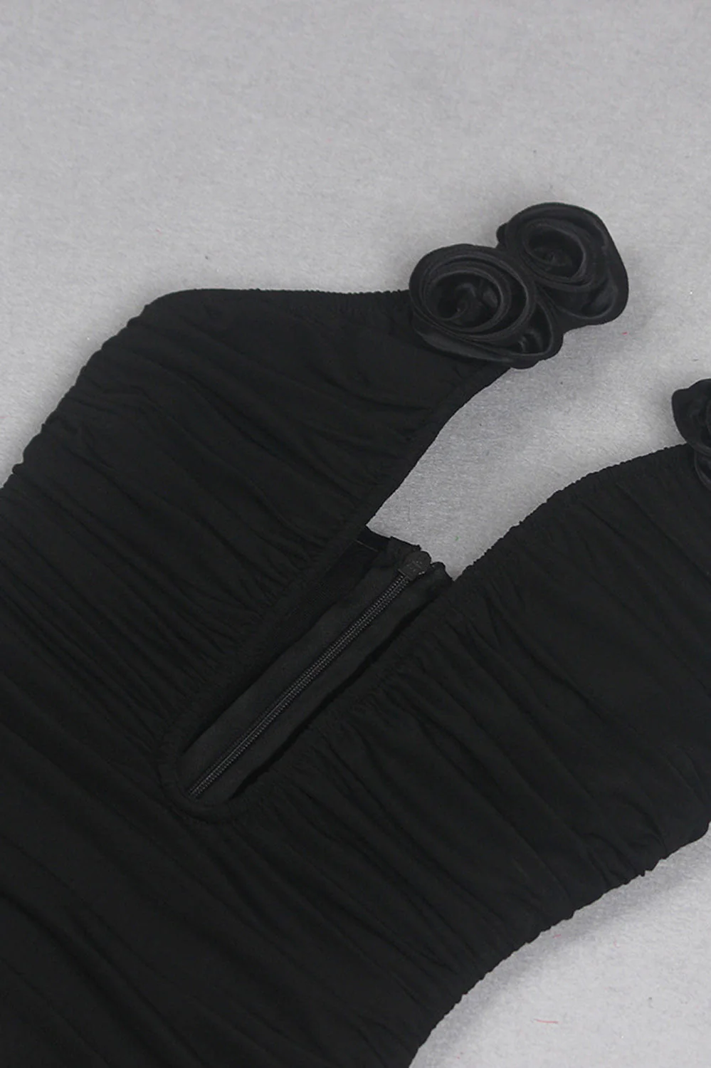 Maxi Dress with Roses - Black - Image 2