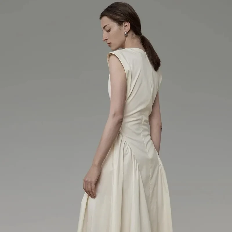 WHITE MAXI Dress with STRAIGHT SHOULDERS - Image 3