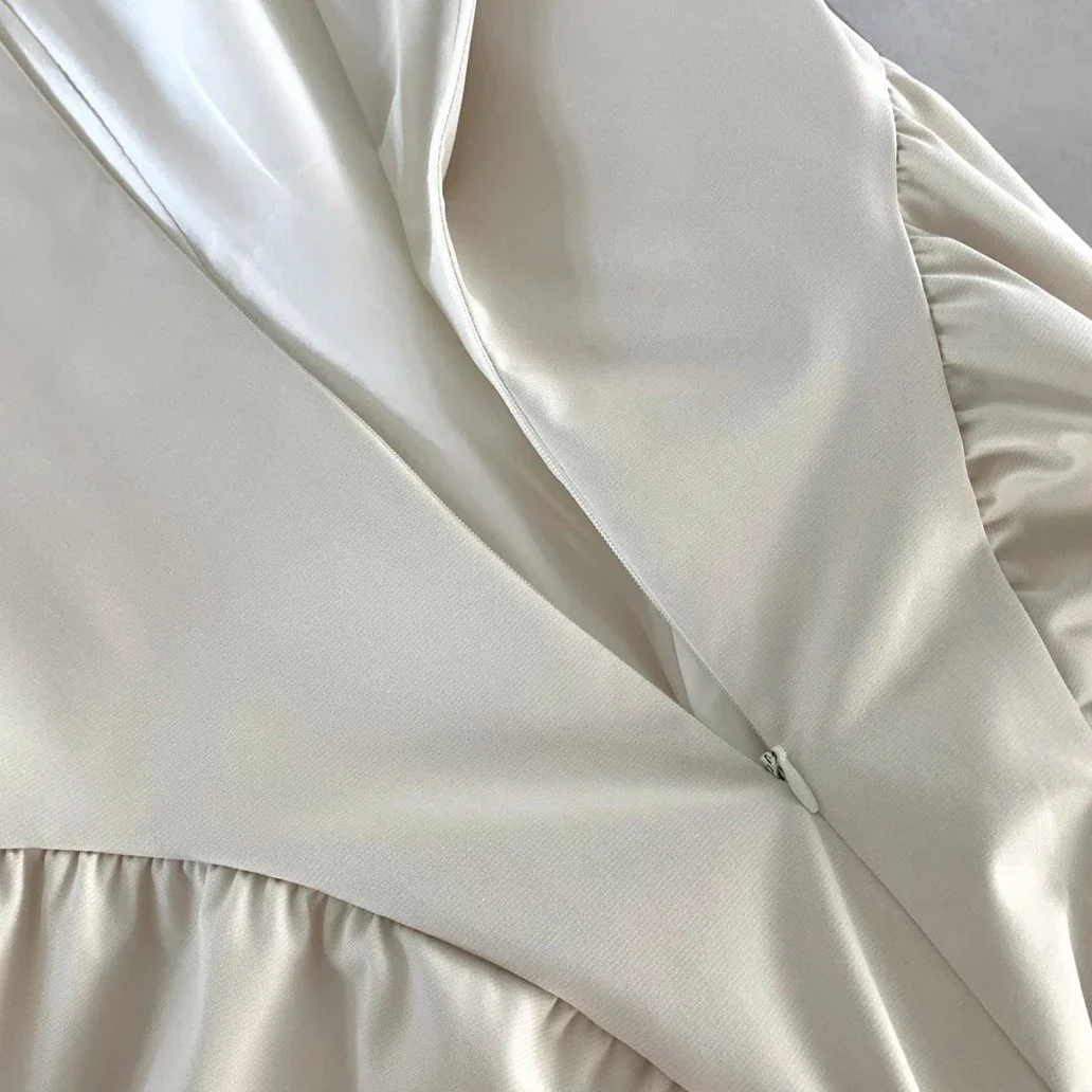 WHITE MAXI Dress with STRAIGHT SHOULDERS - Image 7