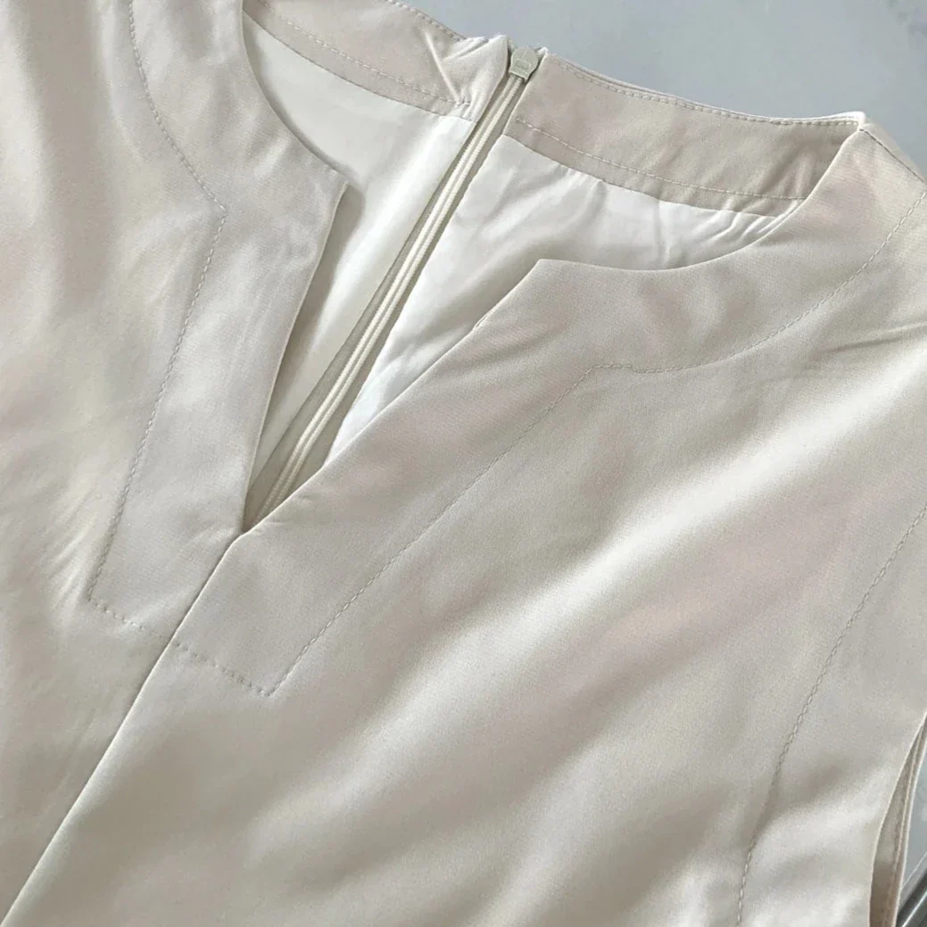 WHITE MAXI Dress with STRAIGHT SHOULDERS - Image 9