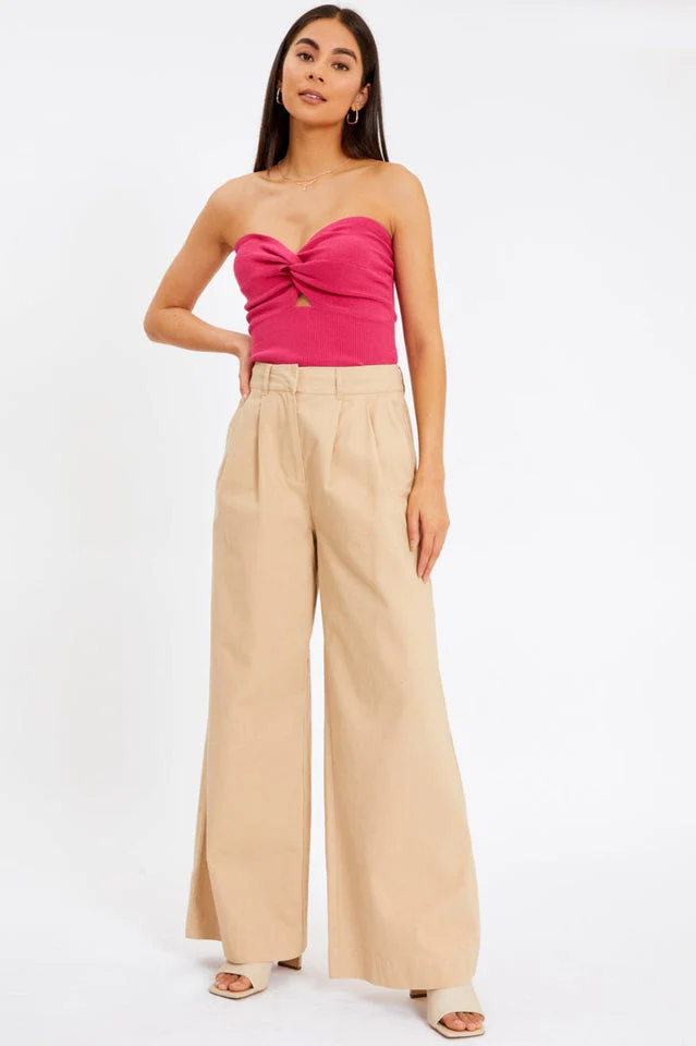 Merlaine Strapless Knotted Knit Crop Top - Image 20