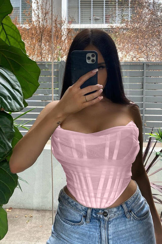 Mesh Boned Corset Top - Image 28