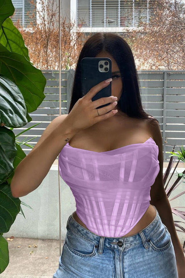 Mesh Boned Corset Top - Image 32
