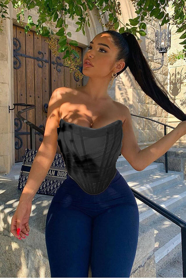 Mesh Boned Corset Top - Image 35
