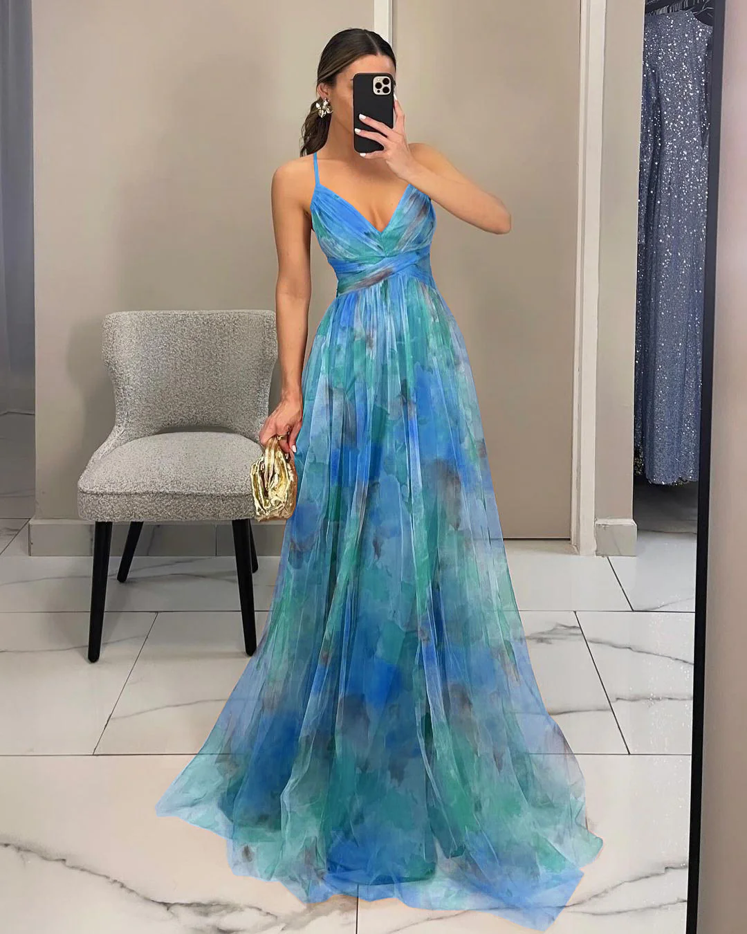 Mesh Printed Slip Dress - Image 6