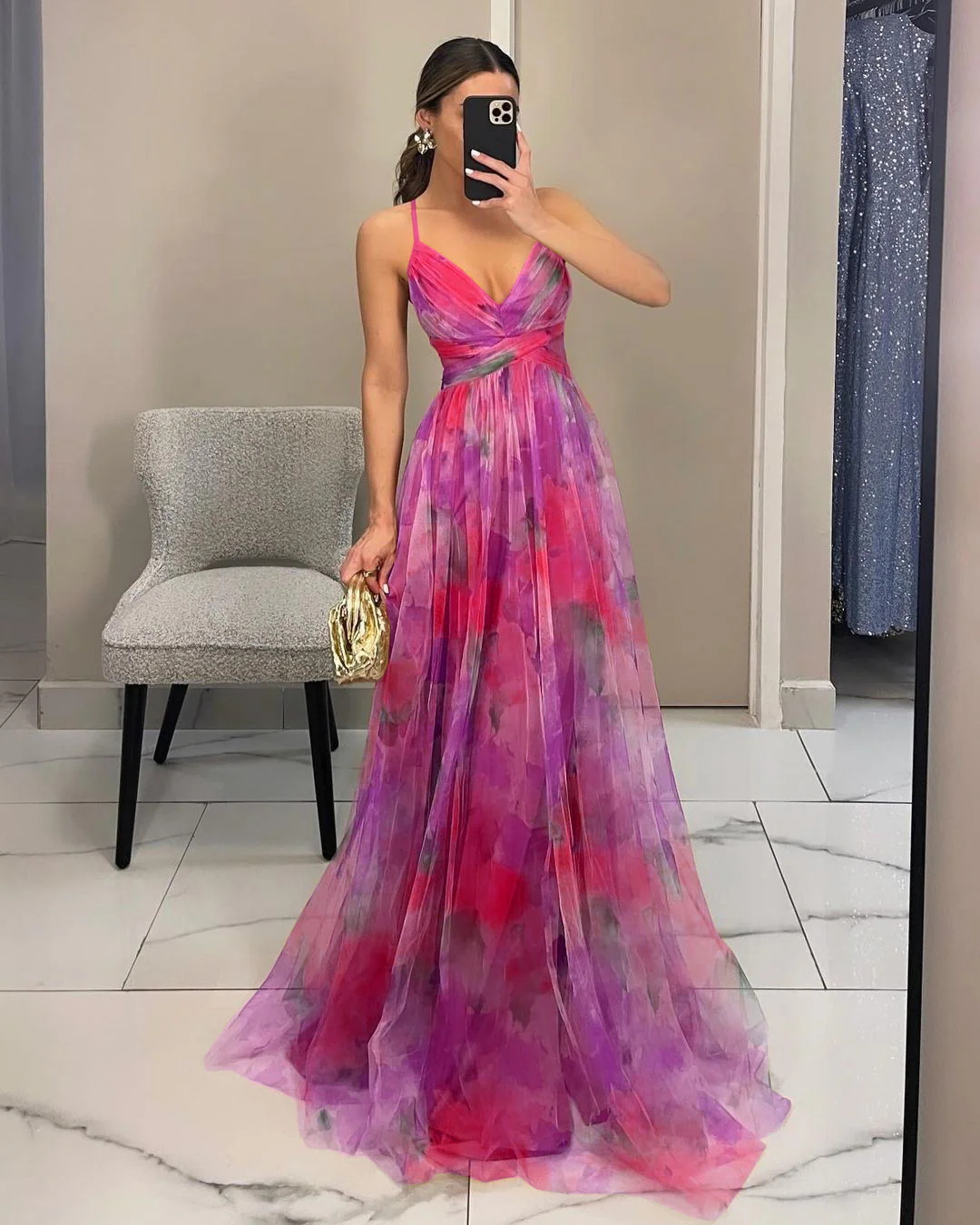 Mesh Printed Slip Dress - Image 8
