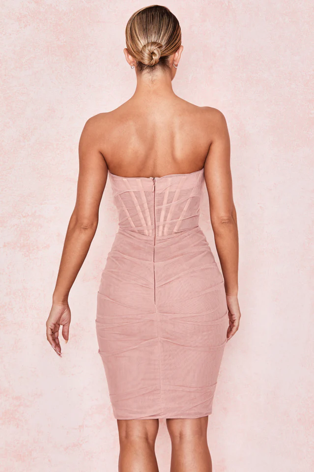 Mesh Strapless Corset Dress - Image 5