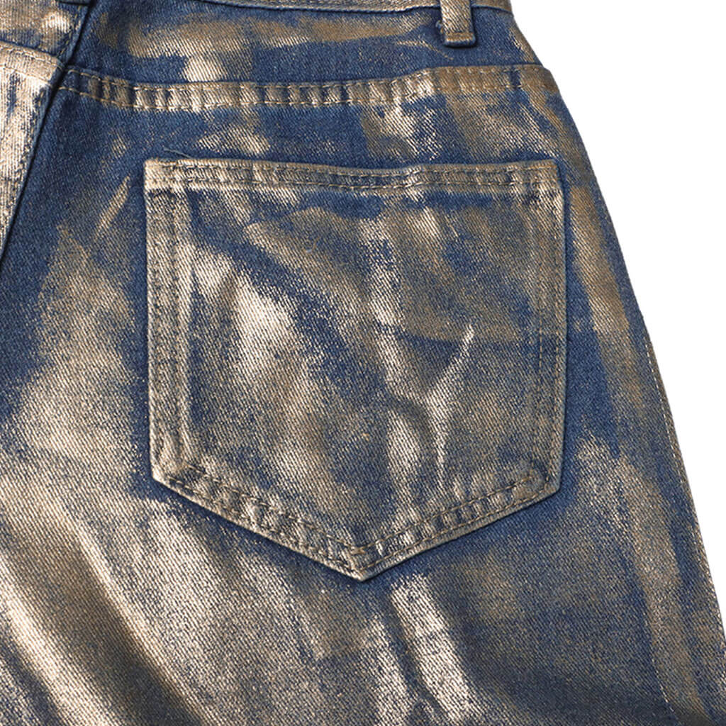 Metallic Foil Ombre High Waist Pocket Wide Leg Baggy Boyfriend Jeans - Image 6