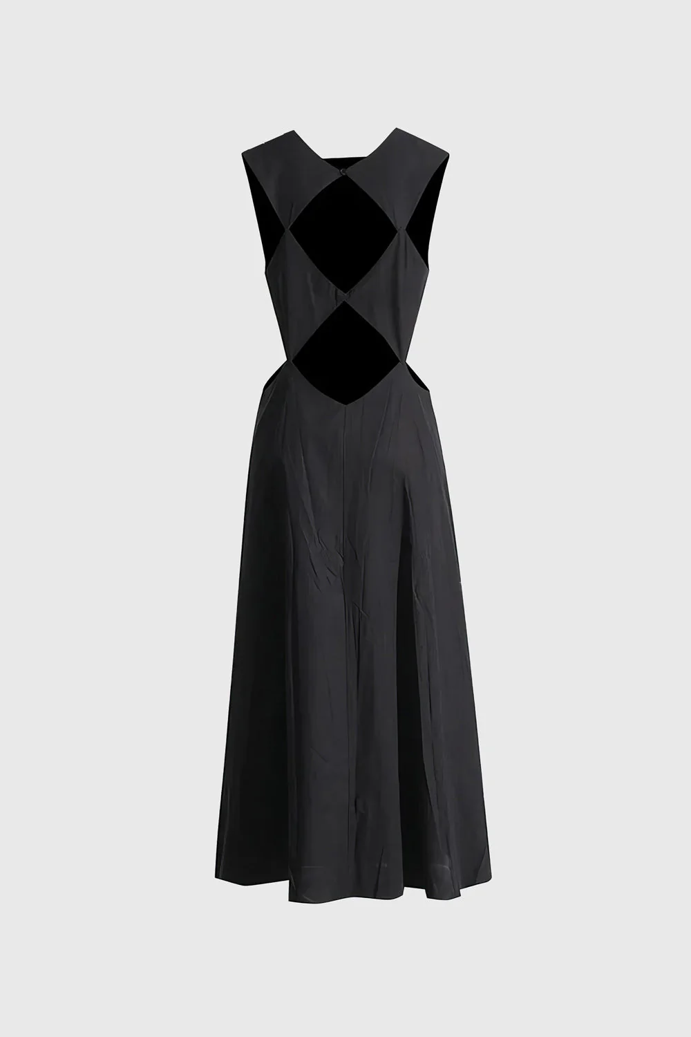 Midi Dress with Back Cuts - Black - Image 3