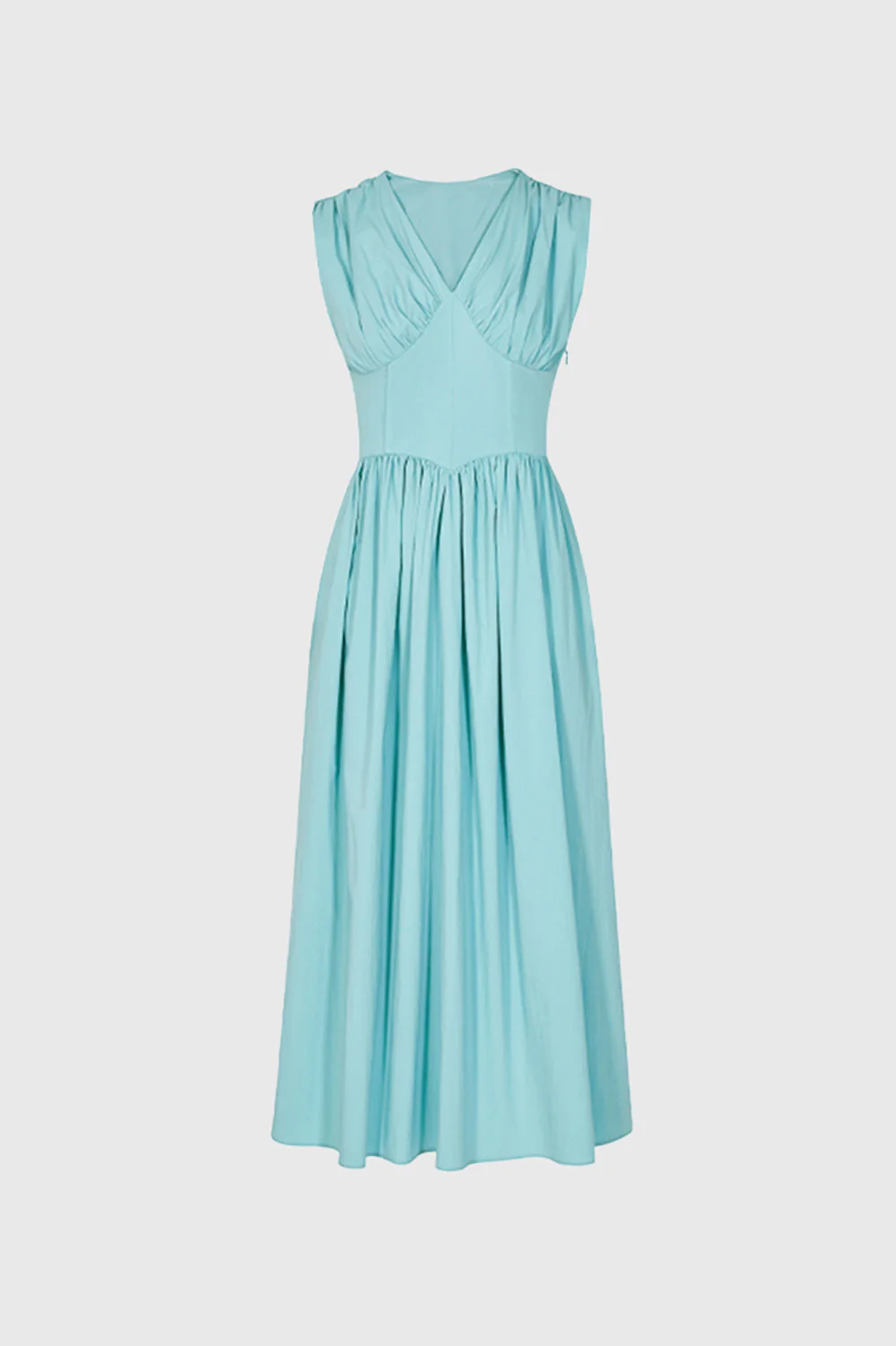 Midi Dress with Corset Detail - Blue - Image 2