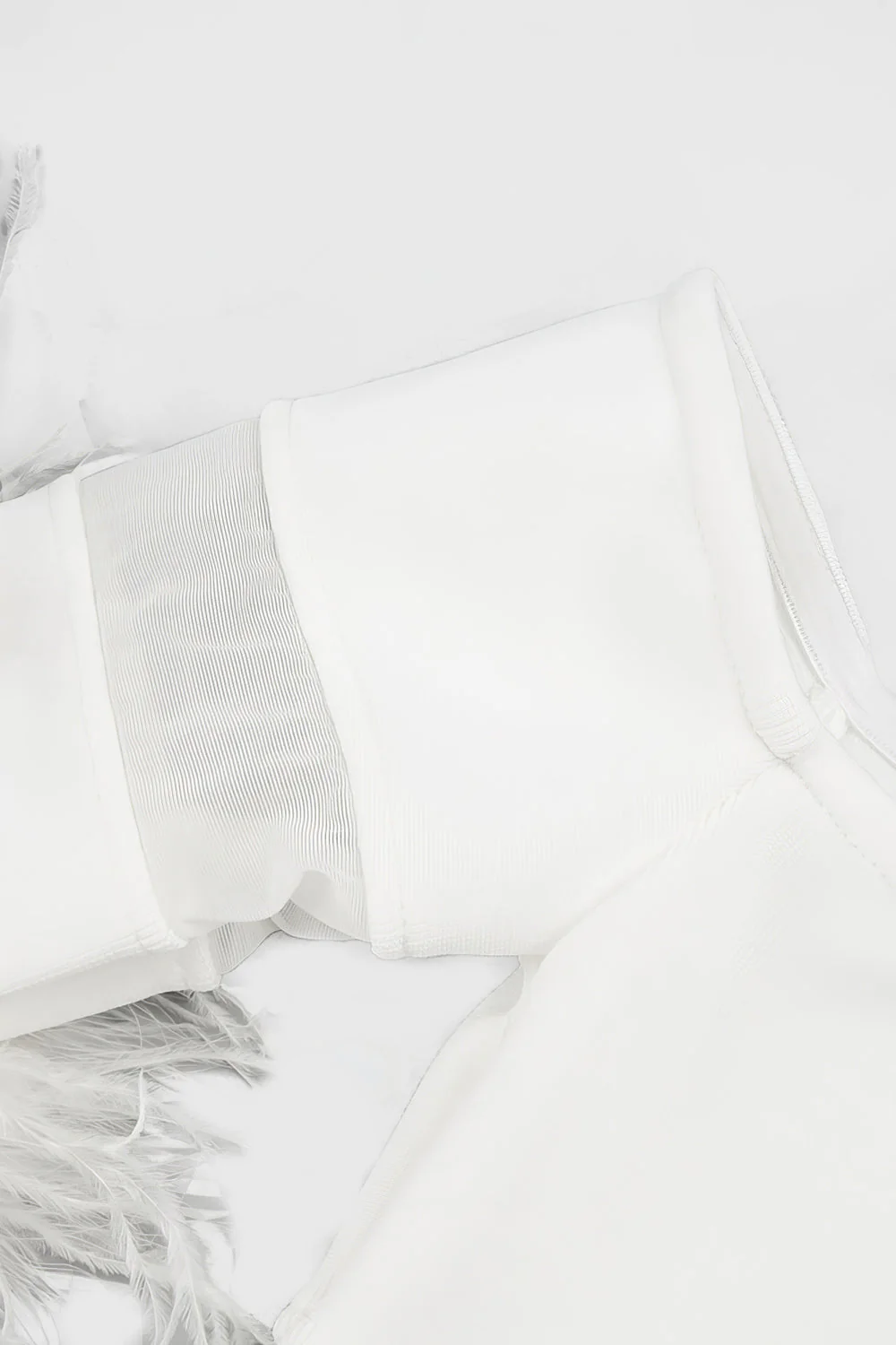 Midi Dress with Mesh Inserts - White - Image 3