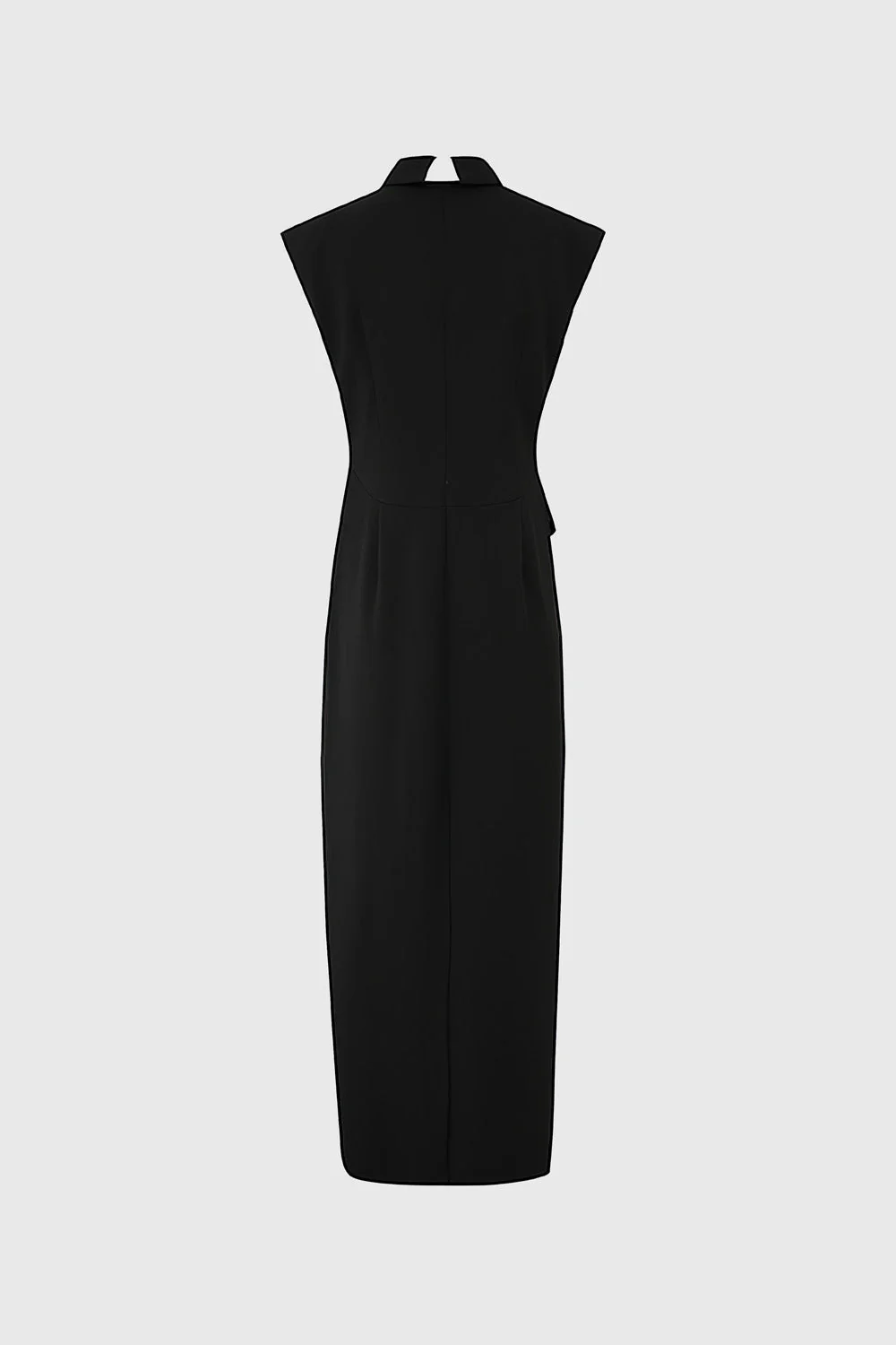 Midi Dress with Tie Detail - Black - Image 2