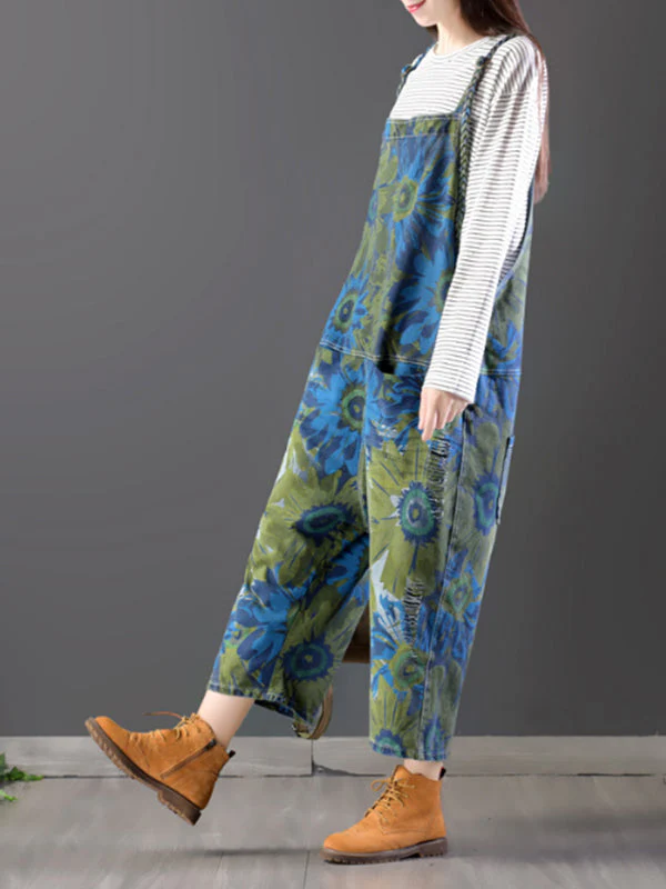 Midnight Floral Overall Dungarees (USA ONLY) - Image 2