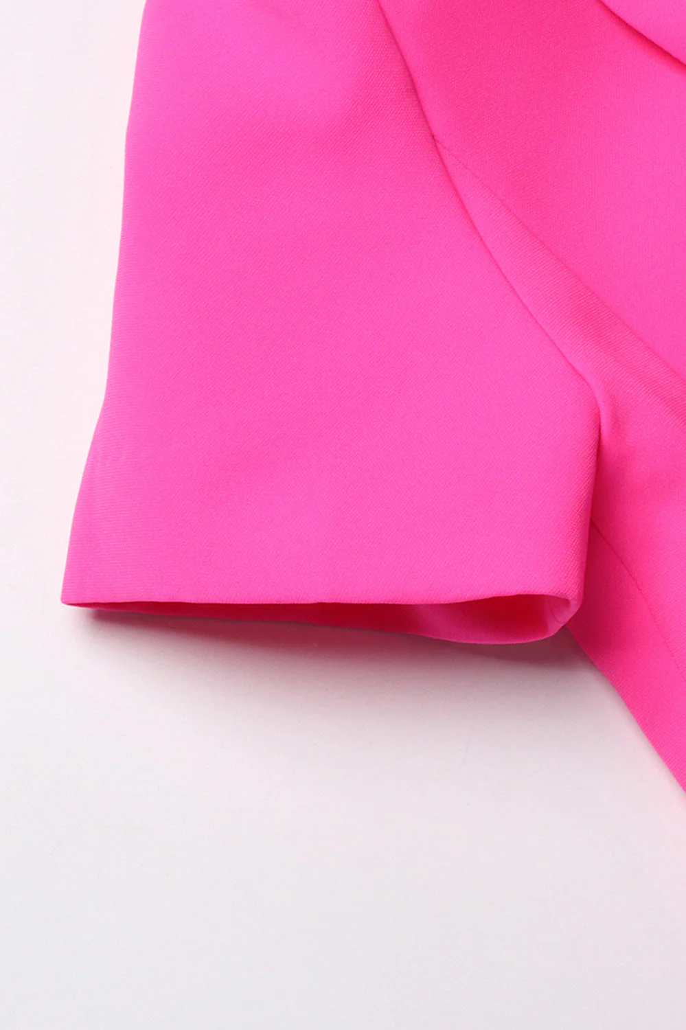 Mini Dress with Bow and Short Sleeves - Fuchsia - Image 4