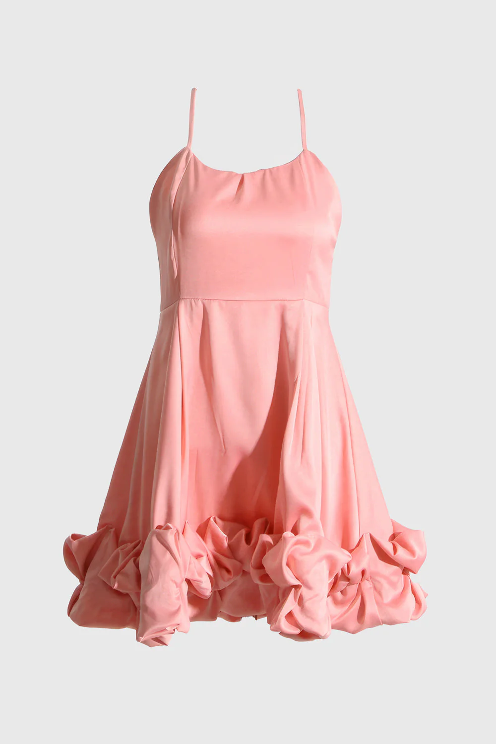 Mini Dress with Detail at Hem - Pink - Image 2
