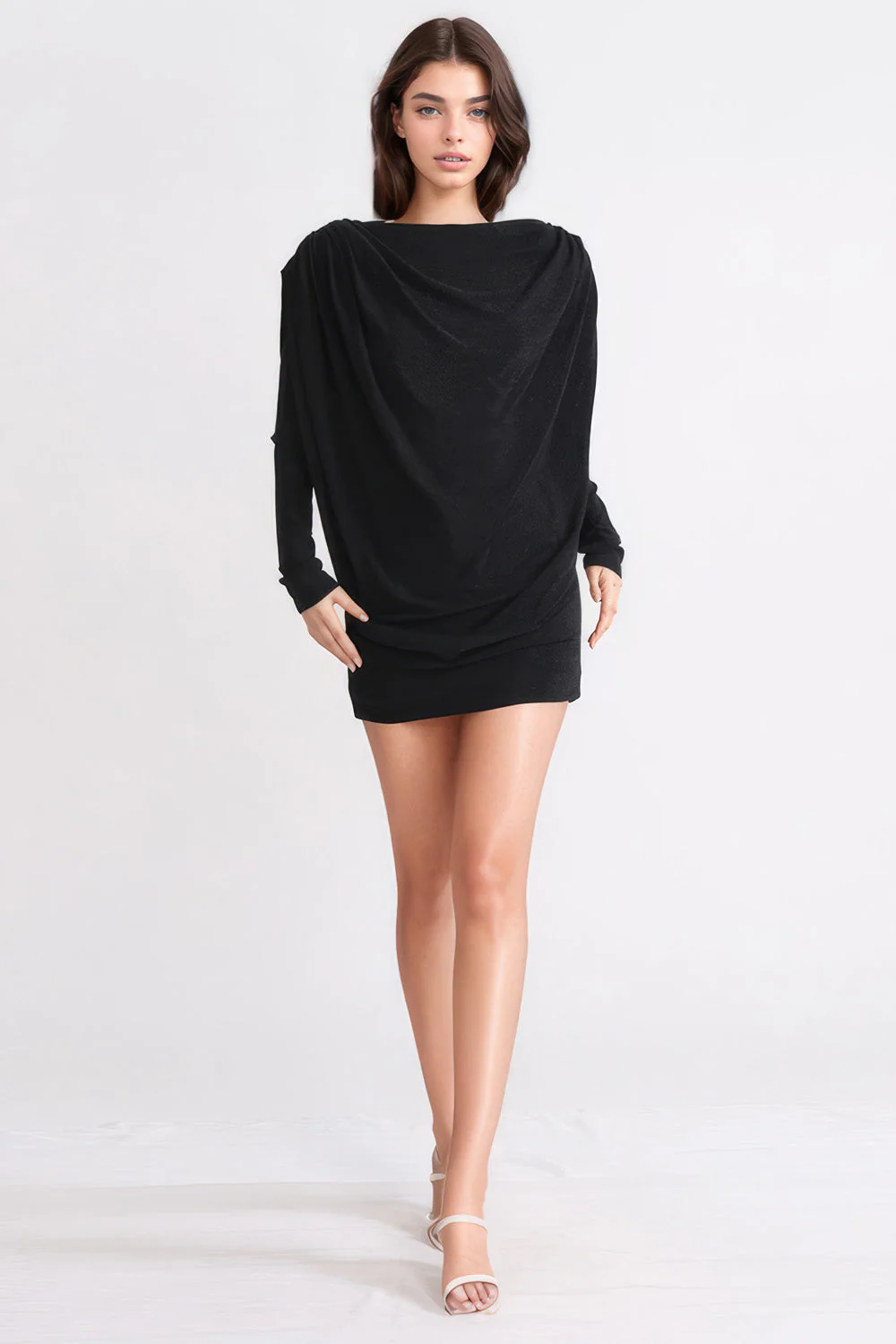 Mini Dress with Open Back - Black - Image 3