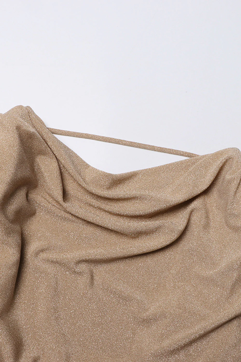 Mini Dress with Open Back - Gold - Image 3