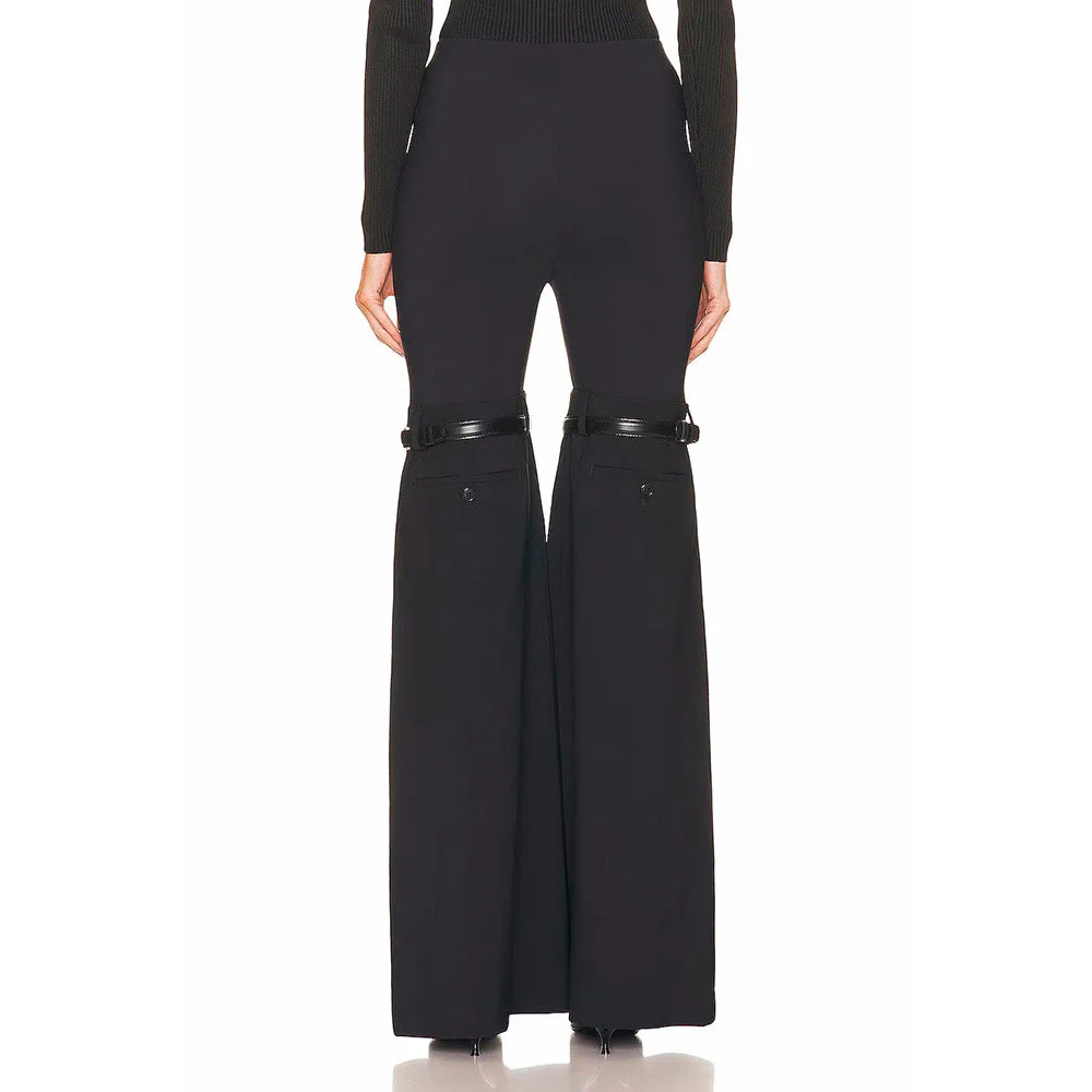 RIO KNEES Waist FLARED Black PANTS - Image 10