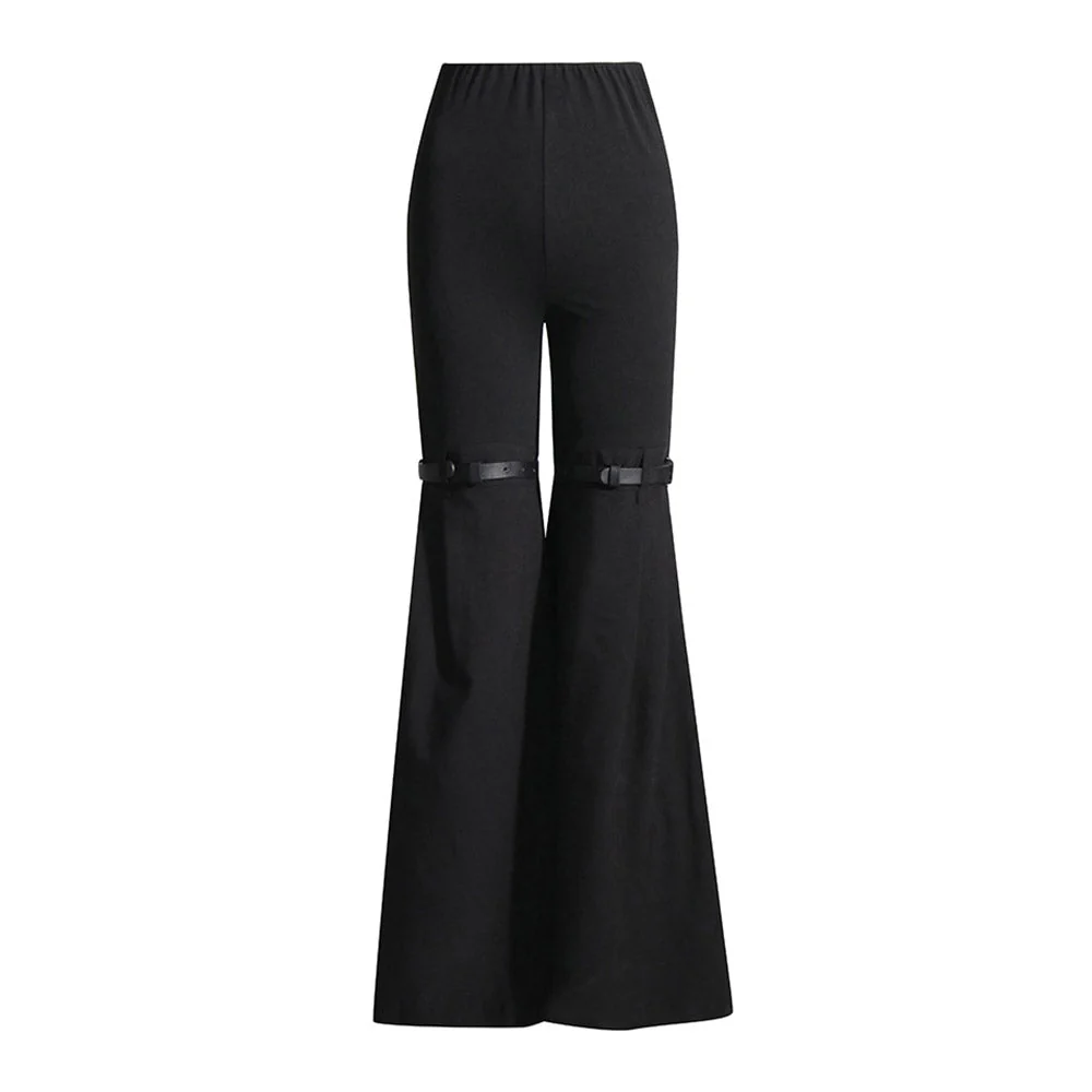 RIO KNEES Waist FLARED Black PANTS - Image 4