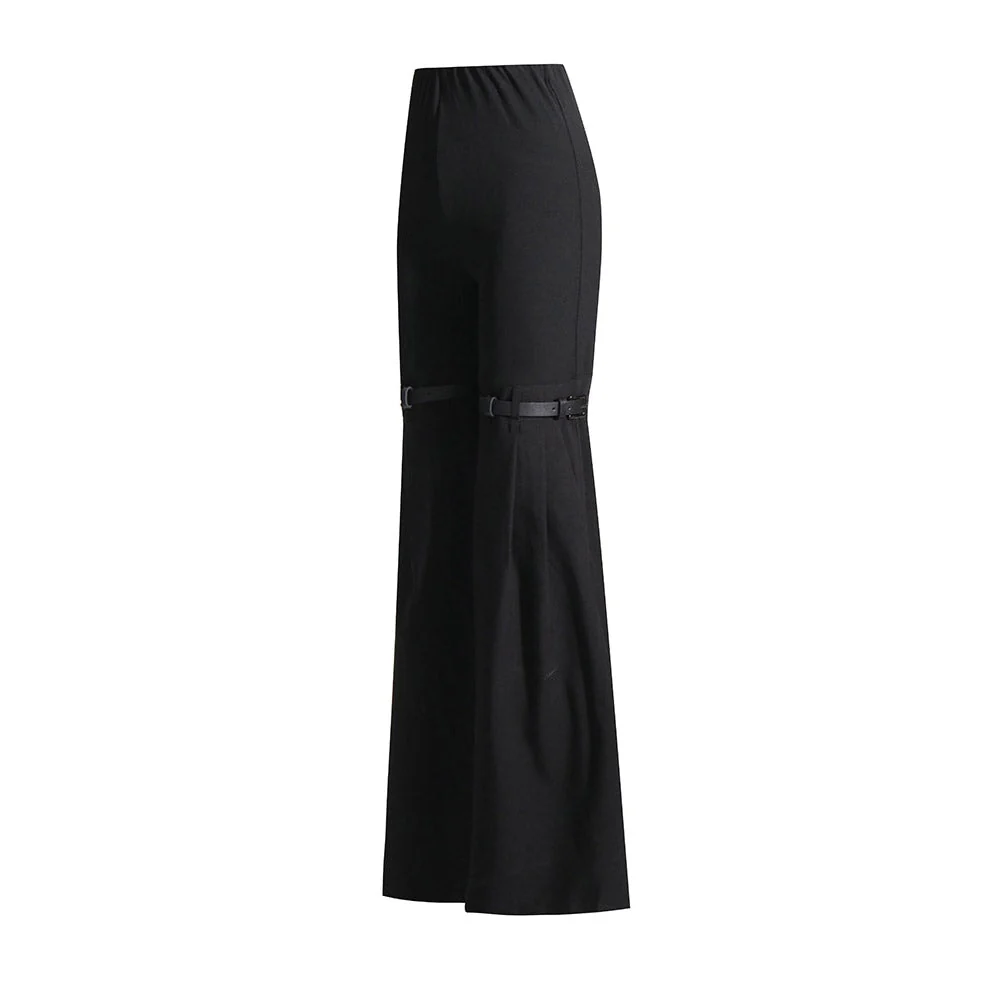 RIO KNEES Waist FLARED Black PANTS - Image 5