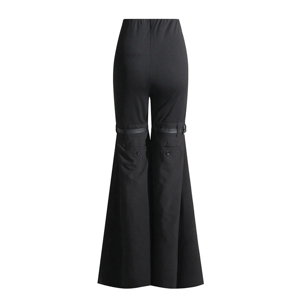 RIO KNEES Waist FLARED Black PANTS - Image 6
